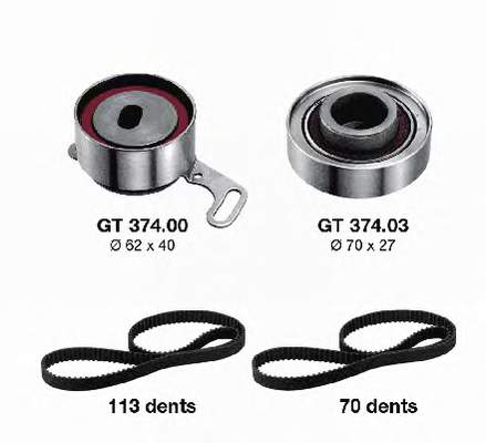 Correia do mecanismo de distribuição de gás, kit Japan Parts KDD415