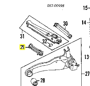 MR491348 Mitsubishi Barra transversal de suspensão traseira