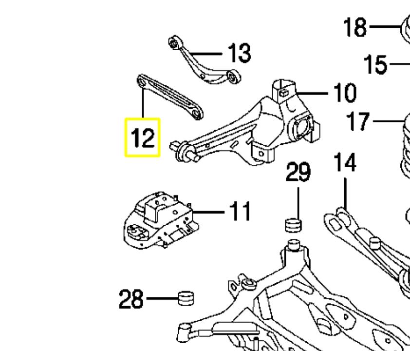 TD1128500A Mazda Barra transversal de suspensão traseira
