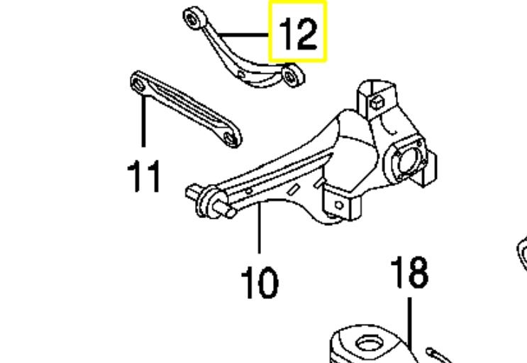 EG2128C10B Mazda Braço oscilante superior direito de suspensão traseira