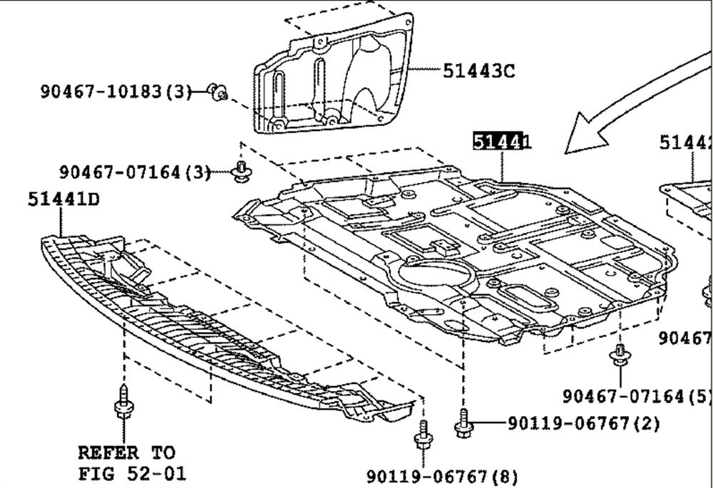 Proteção de motor, de panela (da seção de motor) Toyota Corolla  E15