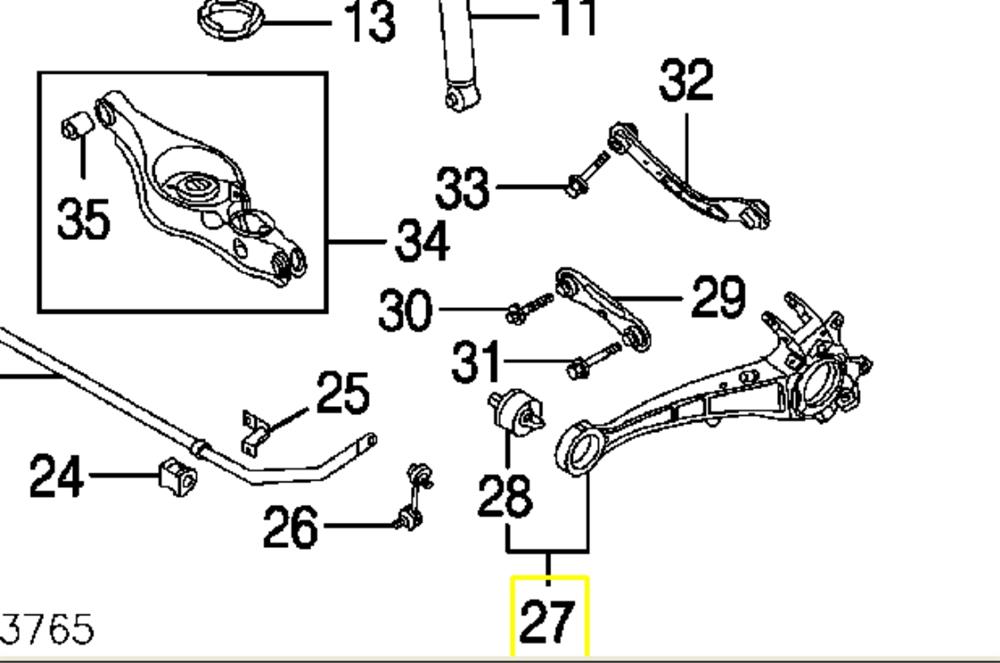 Braço oscilante (tração) longitudinal inferior esquerdo de suspensão traseira 4125A013 Chrysler