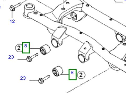 RUH106 Japan Parts Bloco silencioso de viga traseira (de plataforma veicular)