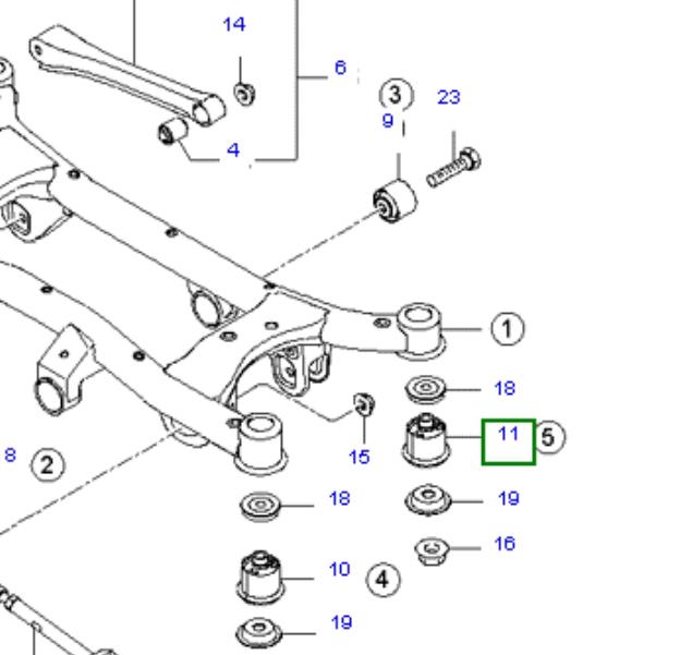5545639000 Hyundai/Kia Bloco silencioso de viga traseira (de plataforma veicular)