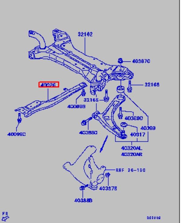 4000A021 Mitsubishi Viga de fixação de motor