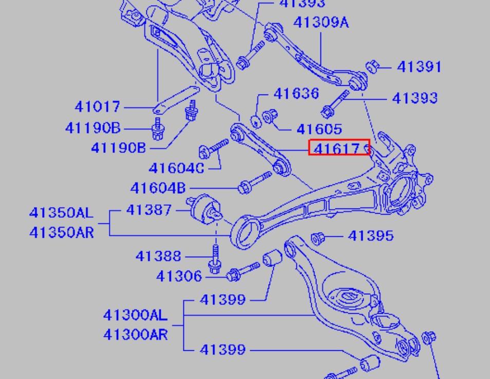 Barra transversal de suspensão traseira Mitsubishi 4117A007 preço, a partir de 38,31 USD