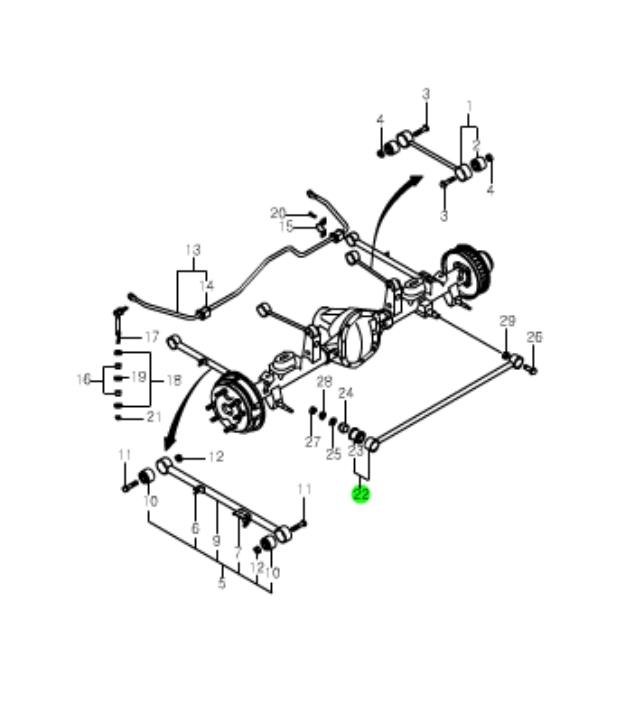 4560108001 Ssang Yong Barra transversal de suspensão traseira
