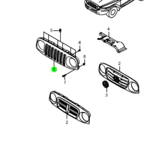 Grelha do radiador para SsangYong Korando  