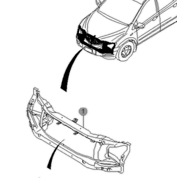 Suporte do radiador montado (painel de montagem de fixação das luzes) SsangYong Actyon  CJ