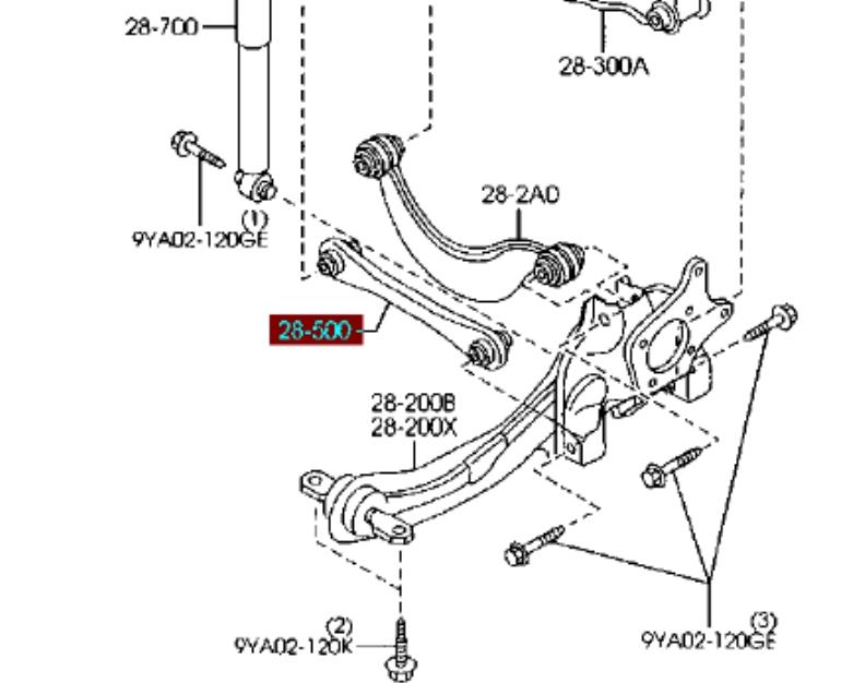 Compre BP4K28500C Ford Braço oscilante de suspensão traseira transversal