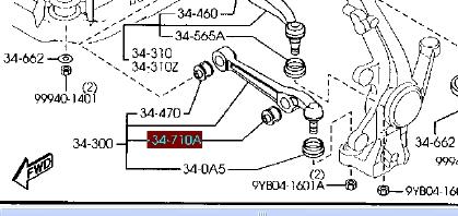 Bloco silencioso dianteiro do braço oscilante inferior Mazda GJ6A34710B preço, a partir de 5,76 USD