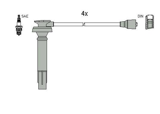 55004 NGK Fios de alta voltagem, kit