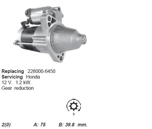 31200P3FJ01 Honda Motor de arranco