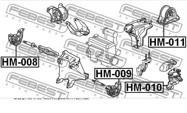Coxim (suporte) traseiro de motor Febest HM011 preço, a partir de 44,32 USD