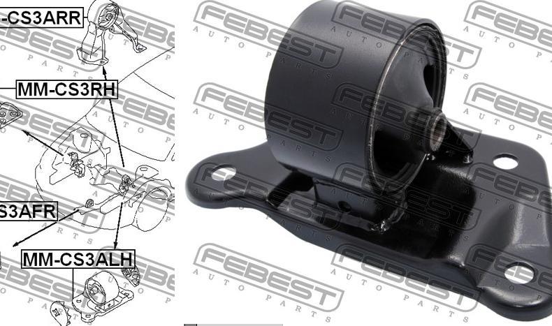 Coxim (suporte) esquerdo dianteiro de motor Febest MMCS3ALH preço, a partir de 41,41 USD