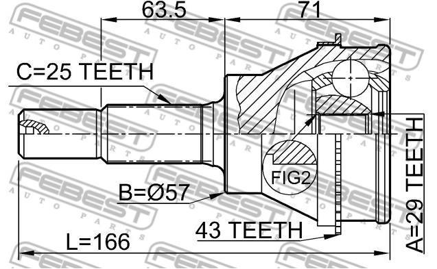 Junta homocinética externa traseira Febest 0410CU20RA43 preço, a partir de 54,25 USD