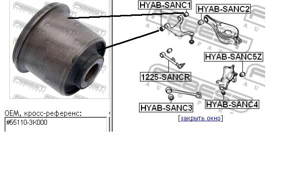 Bloco silencioso do braço oscilante superior traseiro Hyundai/Kia 552383J000 preço, a partir de 7,50 USD