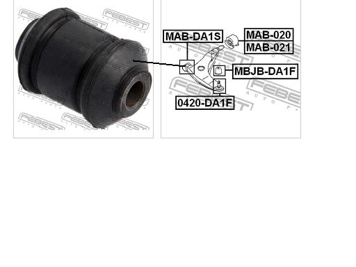 Bloco silencioso dianteiro do braço oscilante inferior Febest MABDA1S preço, a partir de 2,75 USD
