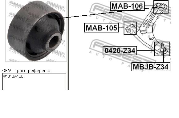 Bloco silencioso dianteiro do braço oscilante inferior Mitsubishi 4013A551 preço, a partir de 13,59 USD