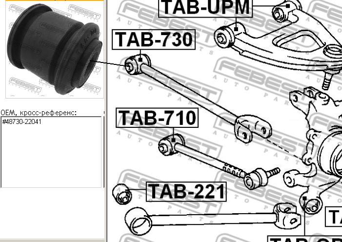 Bloco silencioso traseiro de braço oscilante transversal Febest TAB730 preço, a partir de 7,65 USD