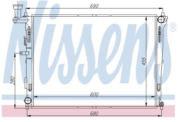 Radiador de esfriamento de motor Nissens 66674