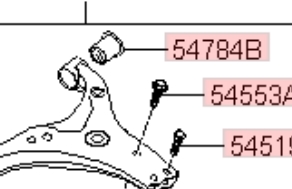 545512G000 Hyundai/Kia Bloco silencioso dianteiro do braço oscilante inferior