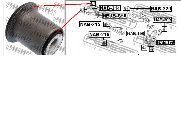 Bloco silencioso do braço oscilante superior traseiro Febest NAB214 preço, a partir de 18,50 USD