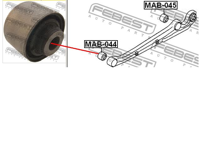 MR210731 Mitsubishi Bloco silencioso dianteiro de braço oscilante traseiro longitudinal