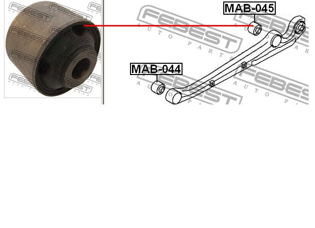 MR267105 Mitsubishi Bloco silencioso traseiro de braço oscilante traseiro longitudinal