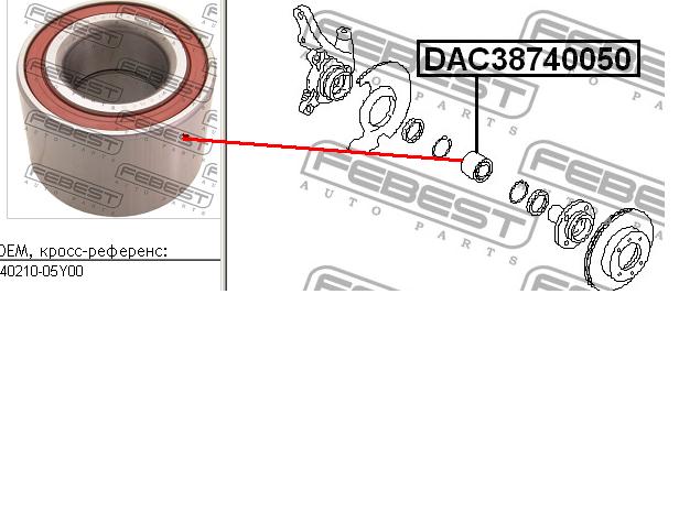 Compre DAC38740050 Febest Rolamento de cubo dianteiro