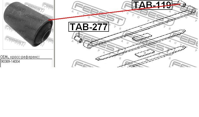 Compre 90389T0005 Toyota Bloco silencioso traseiro da suspensão de lâminas traseira