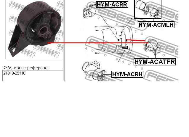 2191025110 Hyundai/Kia Coxim (suporte) dianteiro de motor