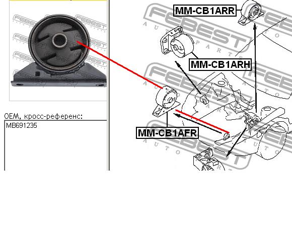 RU5091 Japan Parts Coxim (suporte) dianteiro de motor