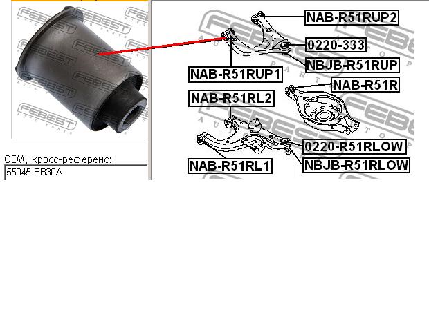 Bloco silencioso do braço oscilante superior traseiro Ted-gum TED64460 preço, a partir de 12,45 USD