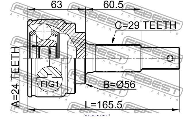 Junta homocinética externa dianteira Febest 0210B30 preço, a partir de 56,39 USD