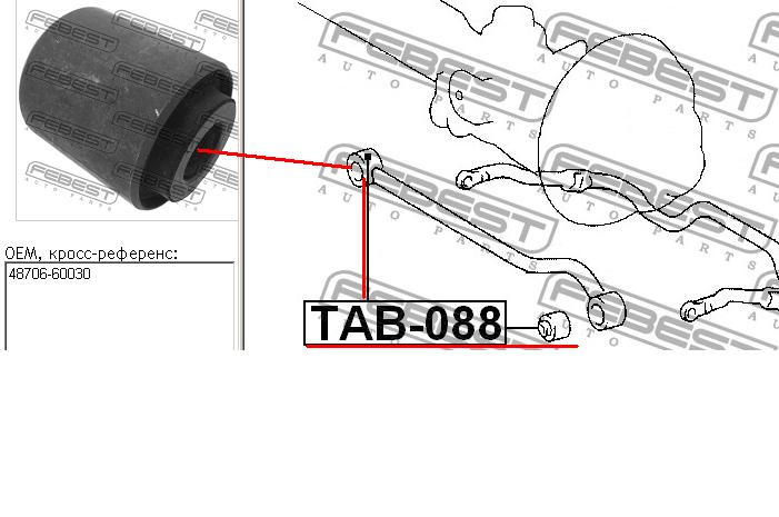 Compre TAB088 Febest Bloco silencioso da barra Panhard
