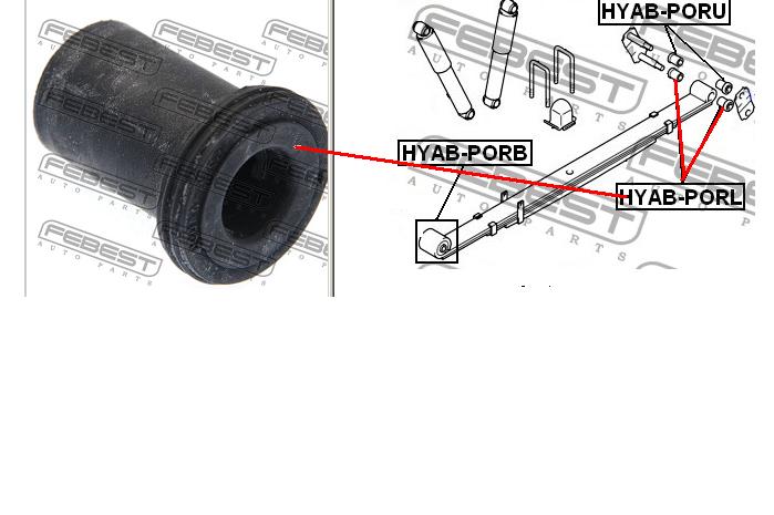 MB111070 Mitsubishi Bloco silencioso traseiro da suspensão de lâminas traseira