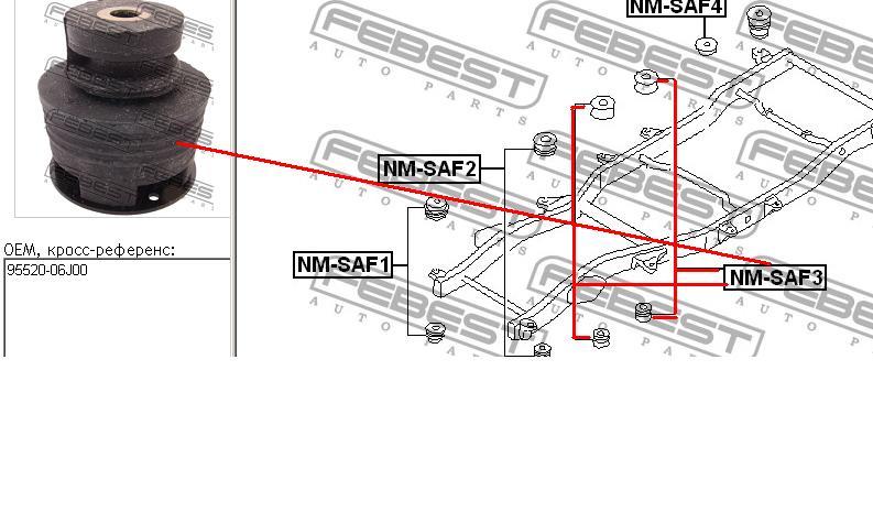Coxim de chassi (de fixação de carroçaria) Febest NMSAF3 preço, a partir de 31,53 USD