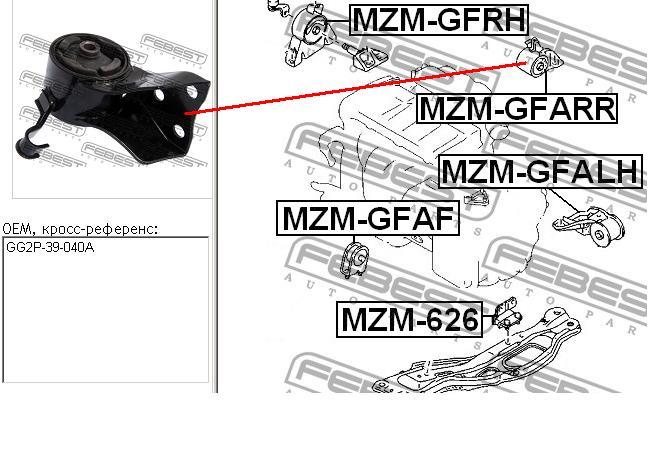 Compre Coxim (suporte) traseiro de motor Mazda 626 5