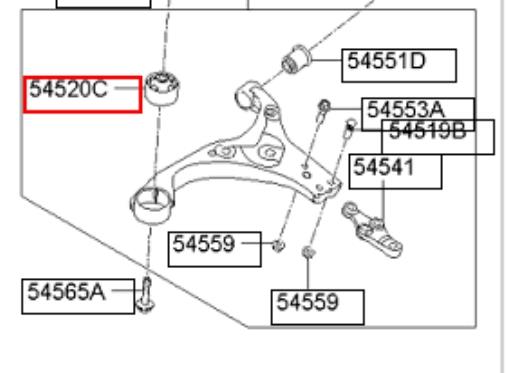 Bloco silencioso dianteiro do braço oscilante inferior Hyundai/Kia 545842H000 preço, a partir de 14,03 USD