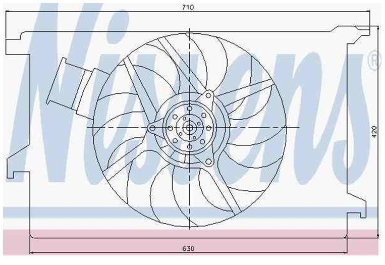 85243 Nissens Difusor do radiador de esfriamento, montado com motor e roda de aletas