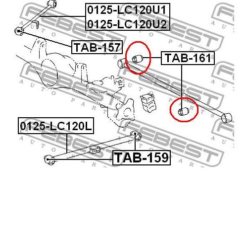 Bloco silencioso traseiro de braço oscilante transversal Febest TAB161 preço, a partir de 11,18 USD