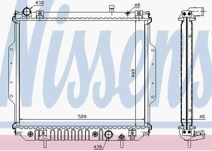 Radiador de esfriamento de motor Nissens 61020A