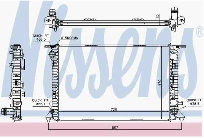 Radiador de esfriamento de motor Nissens 60317