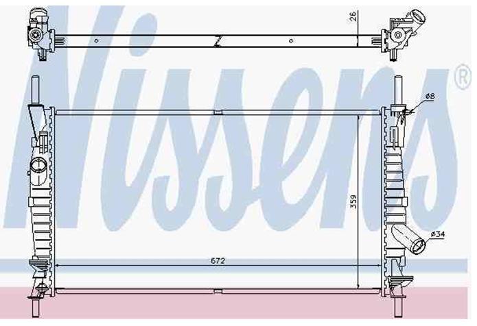 Radiador de esfriamento de motor Nissens 62128