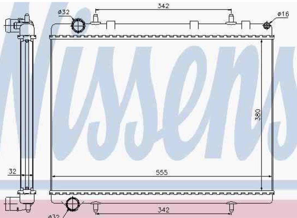 Radiador de esfriamento de motor Nissens 63601