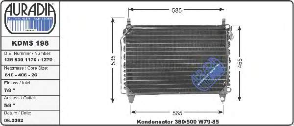 A126830127064 Mercedes Radiador de aparelho de ar condicionado
