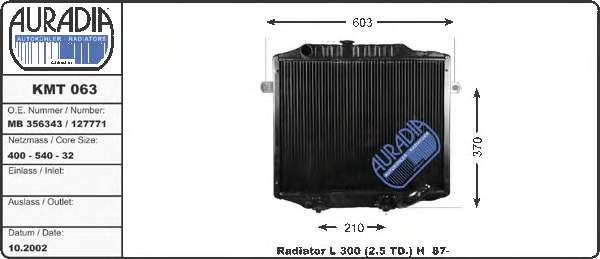 MB356343 Mitsubishi Radiador de esfriamento de motor