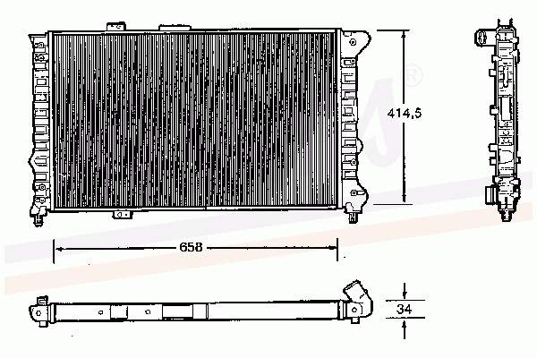Radiador de esfriamento de motor Nissens 60054