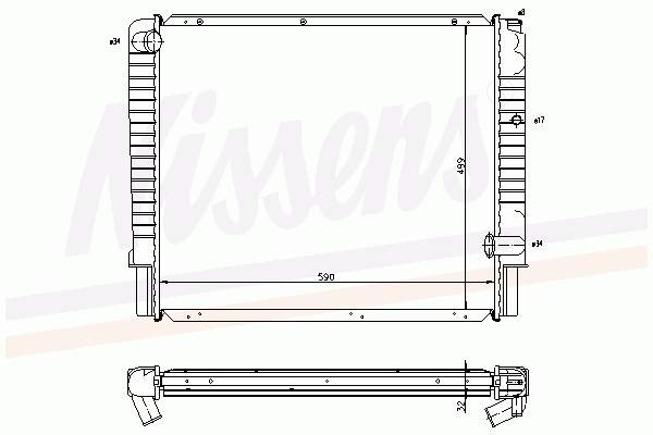 Radiador de esfriamento de motor Nissens 65528A